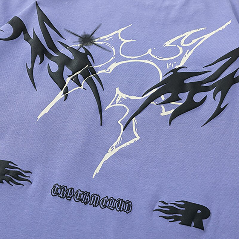 Splatter Fire Flame Texture T-Shirt , - Streetwear T-Shirts - Slick Street