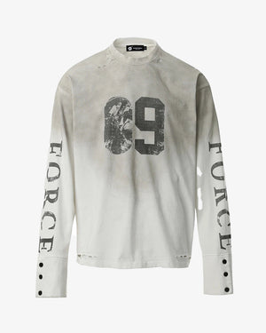Force 09 Graphic Long Sleeve Tee Beige, S - Streetwear T-Shirts - Slick Street