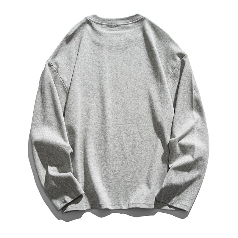 We lead, others copy© Casual Solid Long Sleeve , - Streetwear T-Shirts - Slick Street