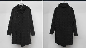 Mist Black Turtleneck Gothic Coat , - Streetwear Coat - Slick Street