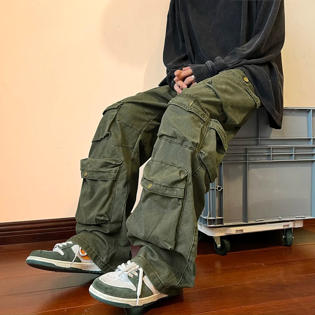 Baggy Style Multi-pockets Tooling Pants ,  - Streetwear Pants - Slick Street