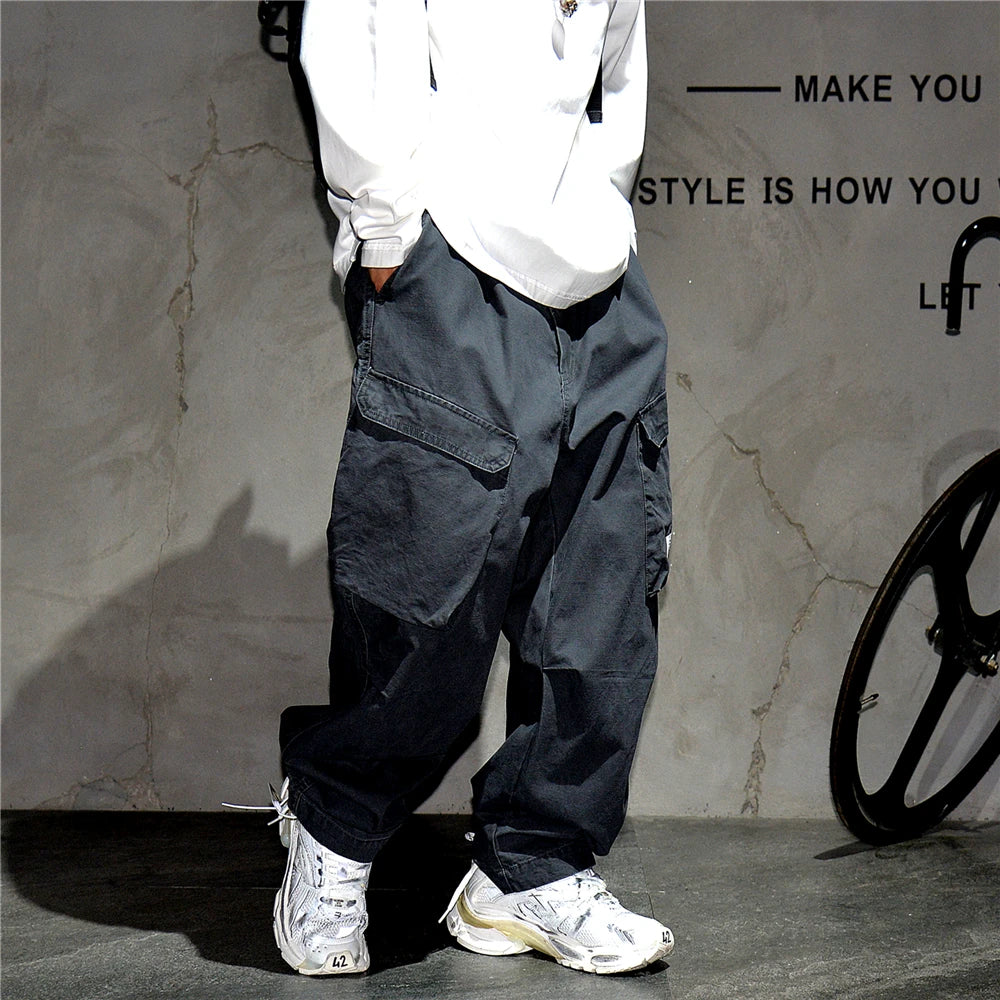 Ankle Length Baggy Cargo Pants , - Streetwear Pants - Slick Street