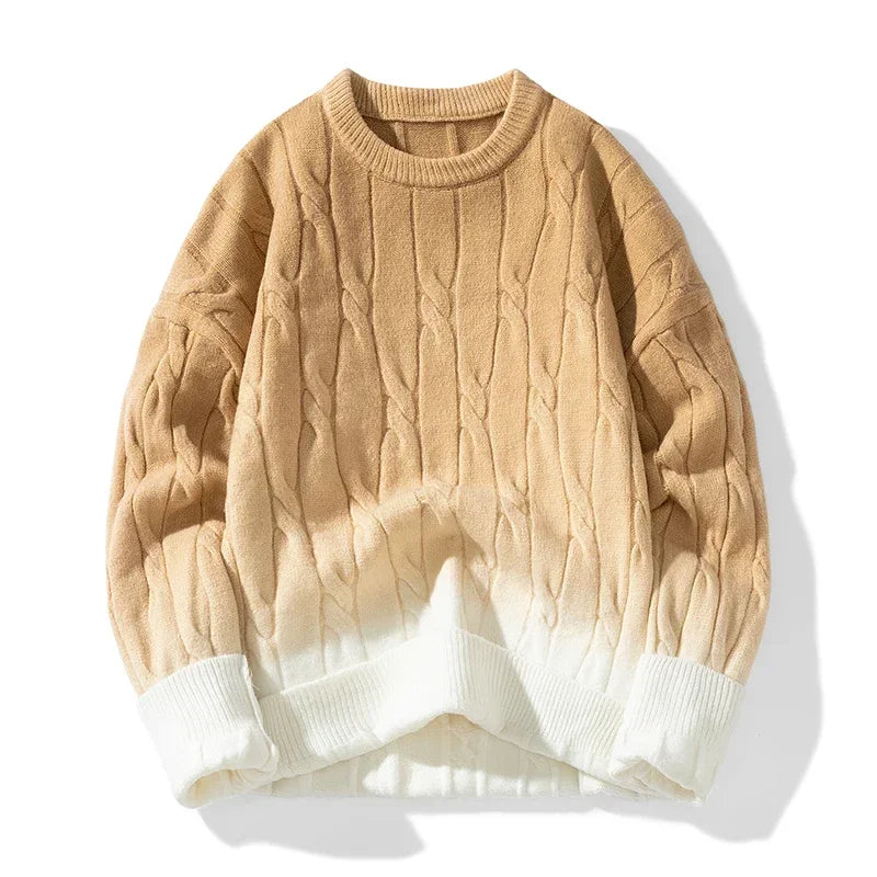 Gradient Knitwear Pullover Sweater Khaki, XS - Streetwear Sweater - Slick Street