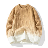 Gradient Knitwear Pullover Sweater Khaki, XS - Streetwear Sweater - Slick Street