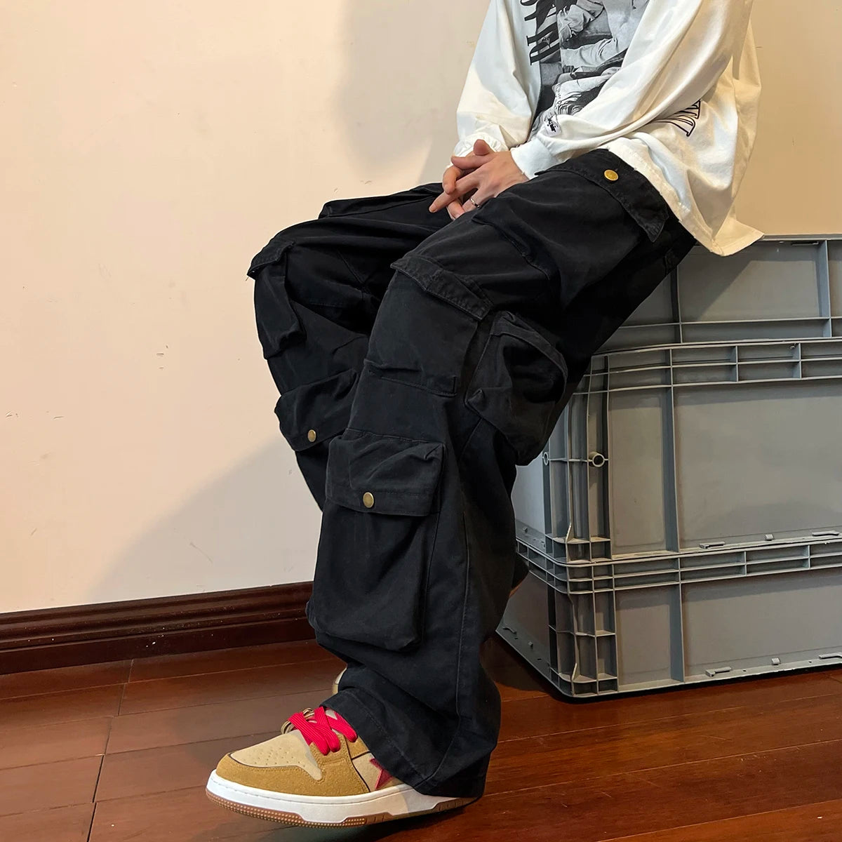 Baggy Style Multi-pockets Tooling Pants ,  - Streetwear Pants - Slick Street
