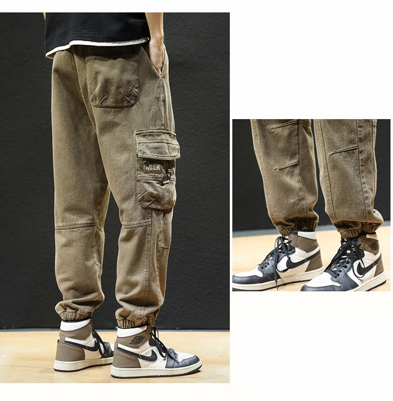 Straight Fit Elastic Ankle Length Pants ,  - Streetwear Pants - Slick Street