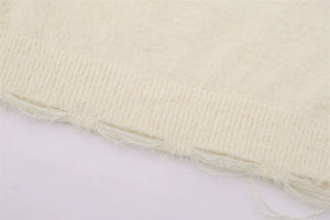 Star Spider Web Knitted Sweater , - Streetwear Sweater - Slick Street