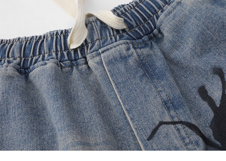 Tarantula Spider Graphic Denim Shorts ,  - Streetwear Shorts - Slick Street