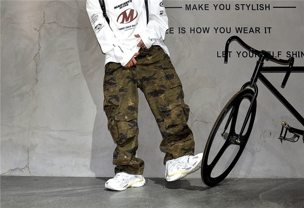 Jungle T24 Camo Cargo Pants , - Streetwear Pants - Slick Street