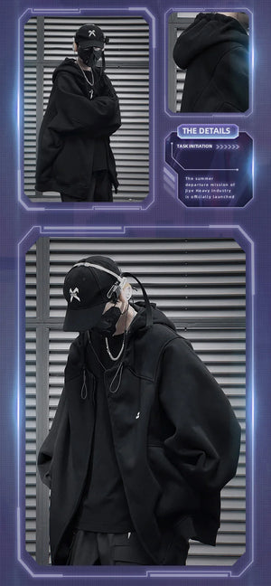 Alien 'i' Techwear Hoodie ,  - Streetwear Hoodie - Slick Street