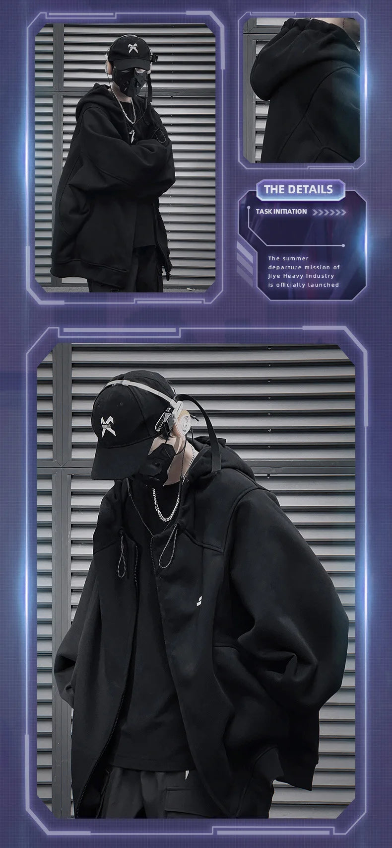 Alien 'i' Techwear Hoodie ,  - Streetwear Hoodie - Slick Street