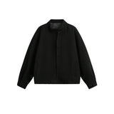 Plain Color Cropped Jacket Black, XS - Streetwear Jacket - Slick Street
