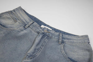 Rhinestone Denim Ripped Shorts , - Streetwear Shorts - Slick Street