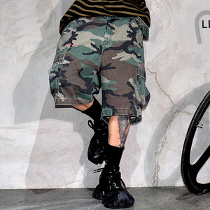 Tactical Camouflage Knee Length Shorts , - Streetwear Shorts - Slick Street