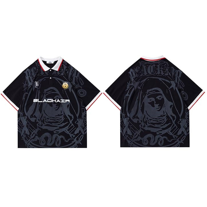 BLACKAIR Virgin Mary Graphic T-Shirt Black, S - Streetwear T-Shirts - Slick Street