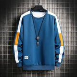 Color Block Reglan Long Sleeve Sweatshirt Dark Blue, XS - Streetwear Sweatshirts - Slick Street