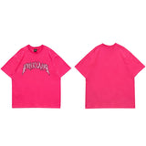 FUNKLANG Logo Casual T-Shirt Pink, M - Streetwear T-Shirts - Slick Street