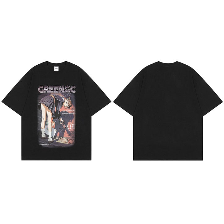 GREENGC Killer Girl Shooter Anime T-Shirt – Slick Street