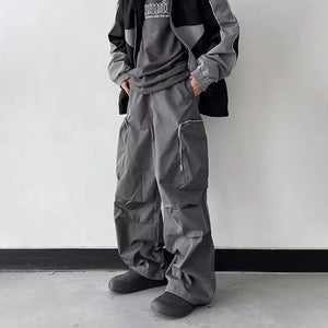 Large Knee Pocket Baggy Pants , - Streetwear Pants - Slick Street