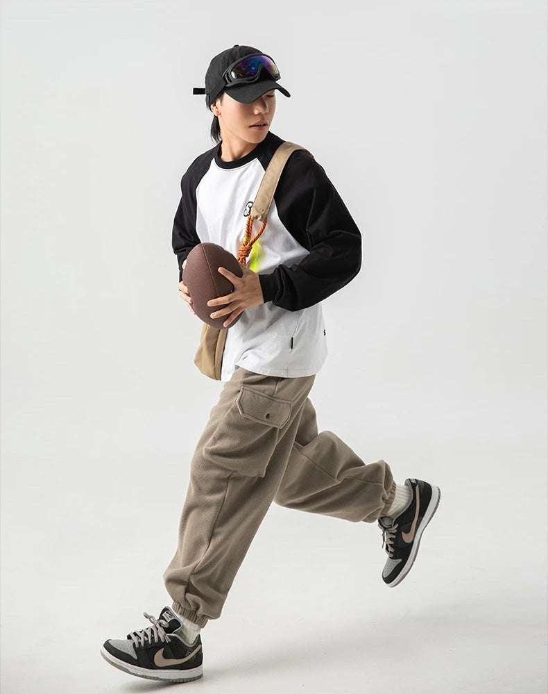 Unicolorous Fleece Cargo Joggers , - Streetwear Joggers - Slick Street