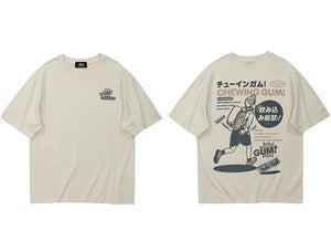 Chewing Gum Candy Cartoon Crew Neck T-Shirt , - Streetwear T-Shirts - Slick Street