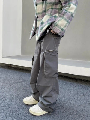 Large Knee Pocket Baggy Pants , - Streetwear Pants - Slick Street