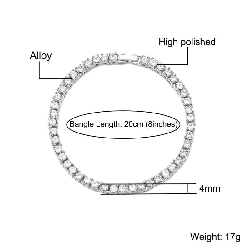 Crystal Rhinestone Tennis Necklace ,  - Streetwear Necklace - Slick Street