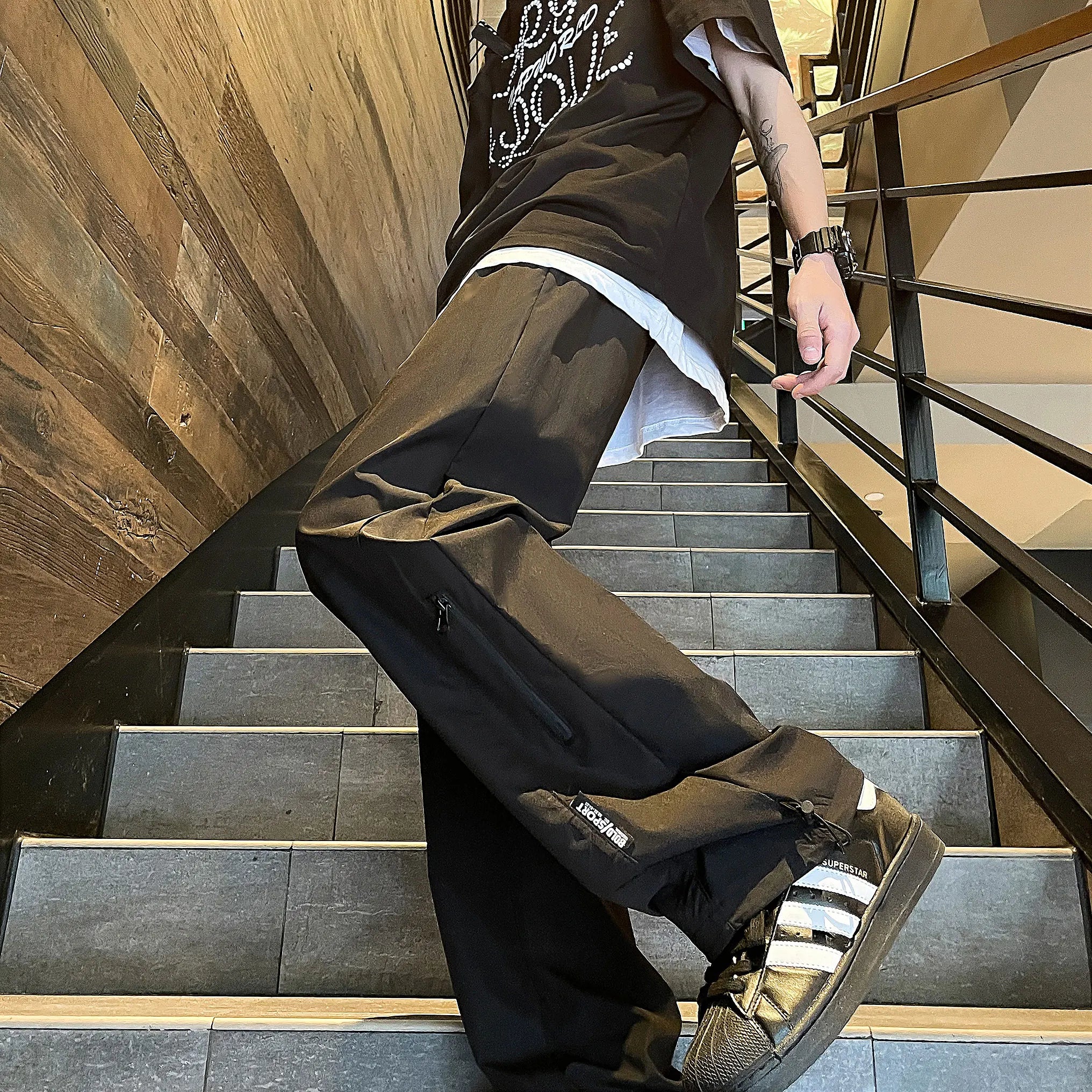 BK26 Nylon Pants ,  - Streetwear Pants - Slick Street