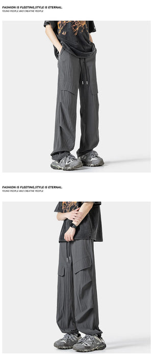 Plain Color Outdoor Straight Pants , - Streetwear Pants - Slick Street