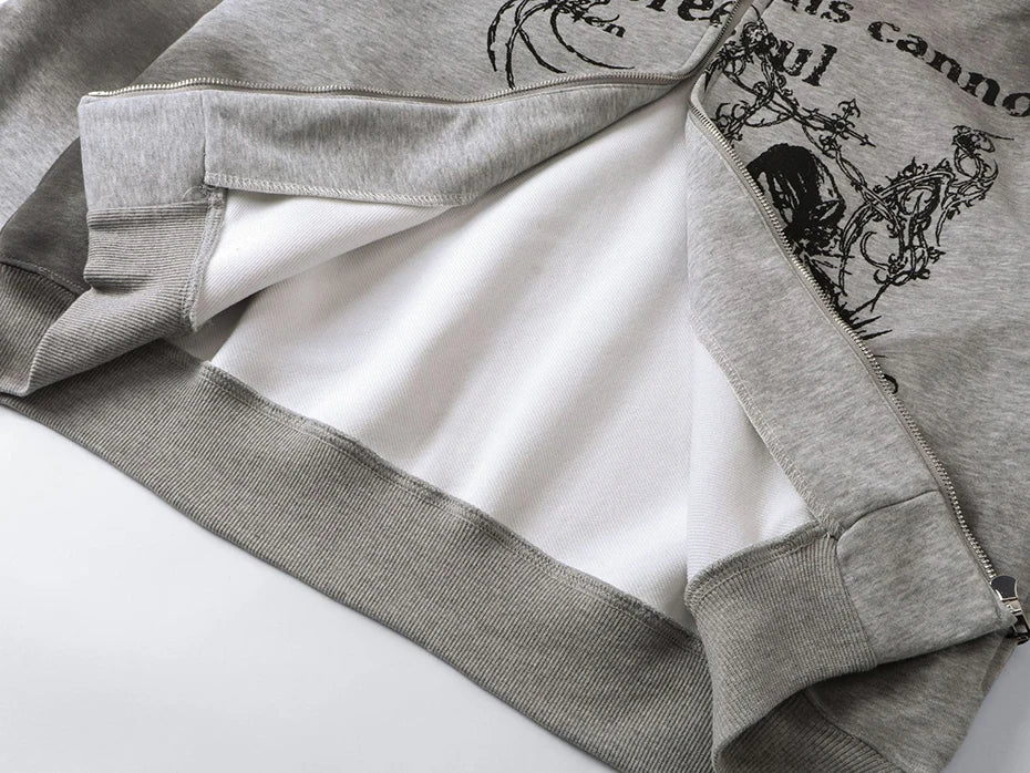 Sinful Zip Up Fur Hooded Jacket , - Streetwear Hoodie - Slick Street