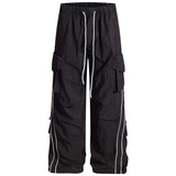 Baggy Stripe Cargo Joggers black, XS - Streetwear - Slick Street