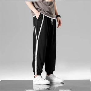 Side Stripe Design Ankle Length Pants ,  - Streetwear Pants - Slick Street