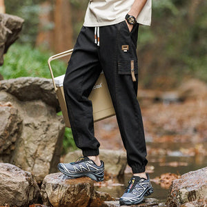 Elastic Cropped Pockets Safari Style Pants ,  - Streetwear Pants - Slick Street