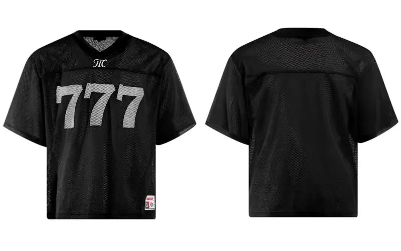 Triple Seven Mesh Panel Style T-Shirt Black, M - Streetwear T-Shirts - Slick Street