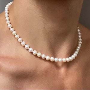 White Pearl Necklace ,  - Streetwear Necklace - Slick Street