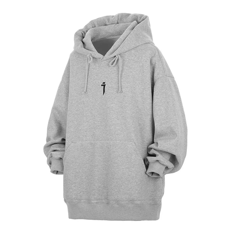 Plain Color Knit Style Pullover Hoodie Light Gray, M - Streetwear Hoodie - Slick Street