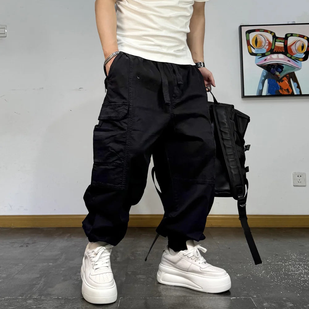 KS1 Baggy Cargo Pants Black, XS - Streetwear - Slick Street