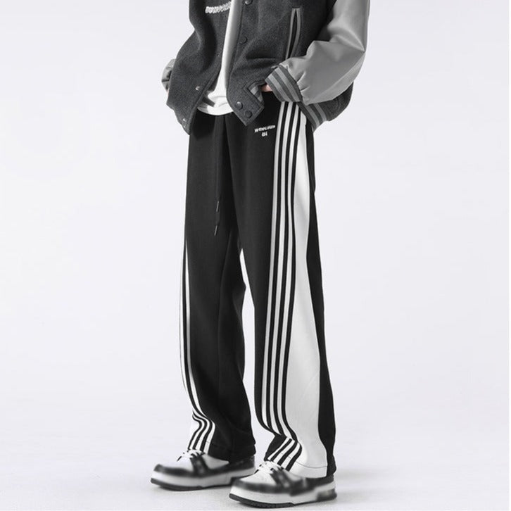 Three Bar Code Side Stripe Track Pants ,  - Streetwear Pants - Slick Street