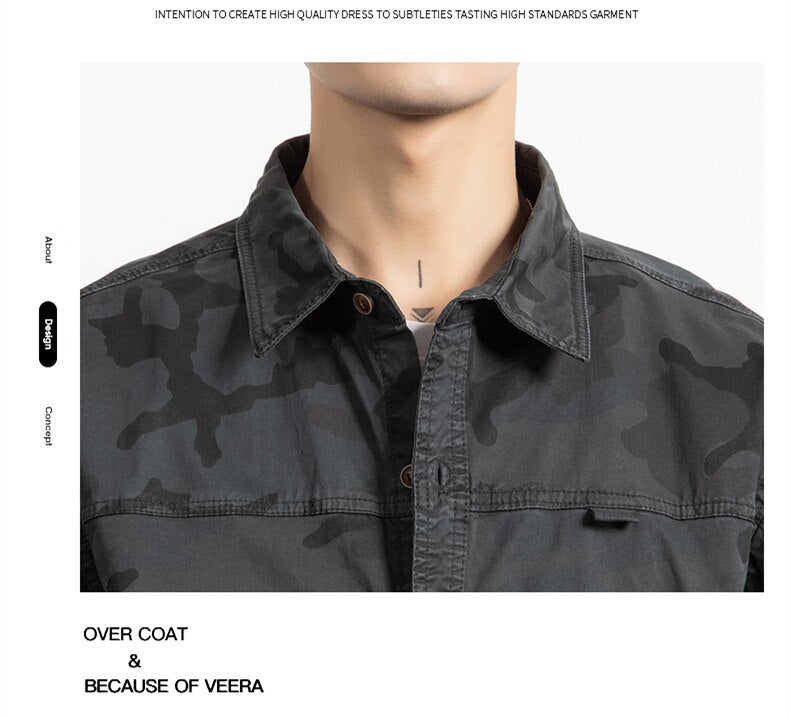 Classic Safari Camo Style Patch Pocket Jacket ,  - Streetwear Jacket - Slick Street