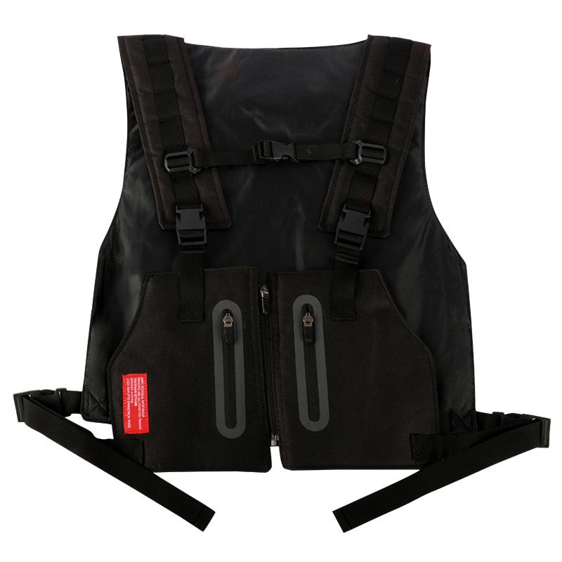 Tactical Chest Rig Utility Vest Black, One Size - Streetwear Vest - Slick Street