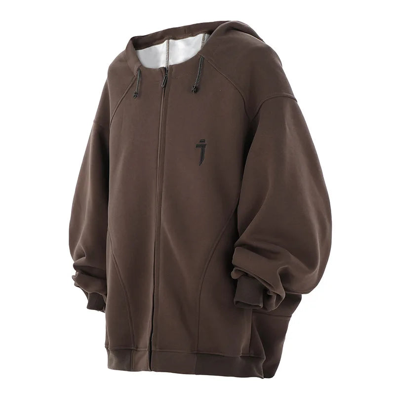 Alien 'i' Techwear Hoodie Coffee, XS - Streetwear Hoodie - Slick Street