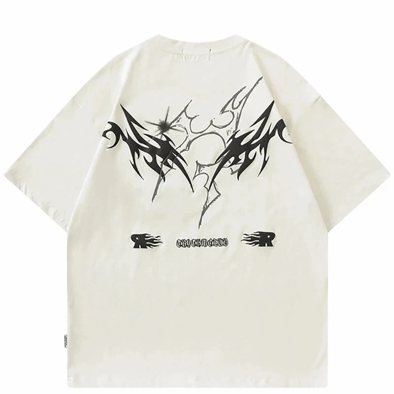 Warrior Fire Flame Graphic Loose T-Shirt ,  - Streetwear T-Shirt - Slick Street