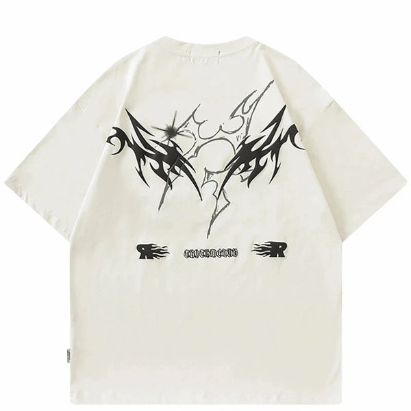 Warrior Fire Flame Graphic Loose T-Shirt ,  - Streetwear T-Shirt - Slick Street