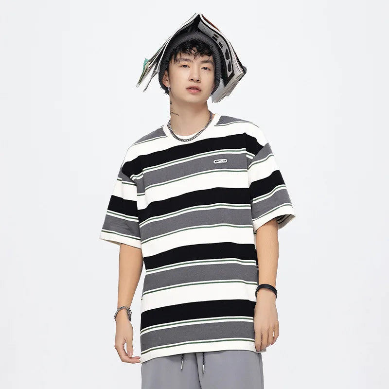 SQ2 Multi Striped Color Loose T-Shirt , - Streetwear T-Shirts - Slick Street