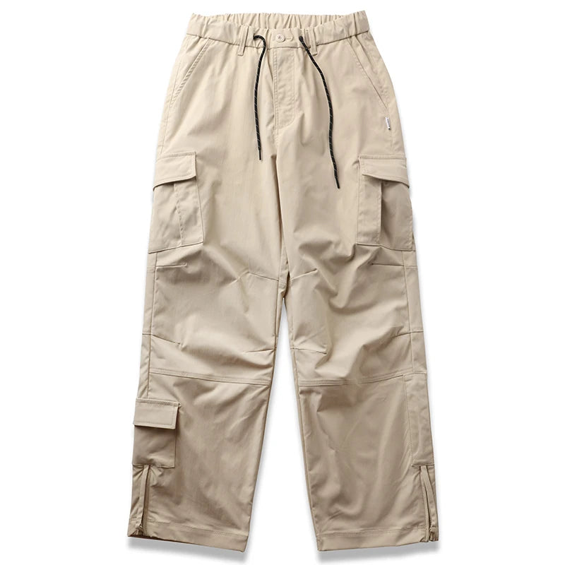 Ankle Zipper Style Cargo Pants Beige, XS - Streetwear Pants - Slick Street