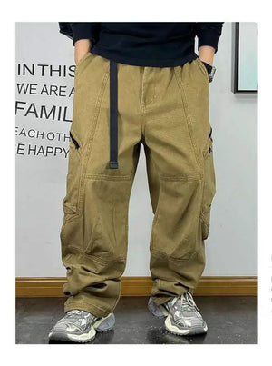 Multi-Pocket Cargo Baggy Pants , - Streetwear Pants - Slick Street