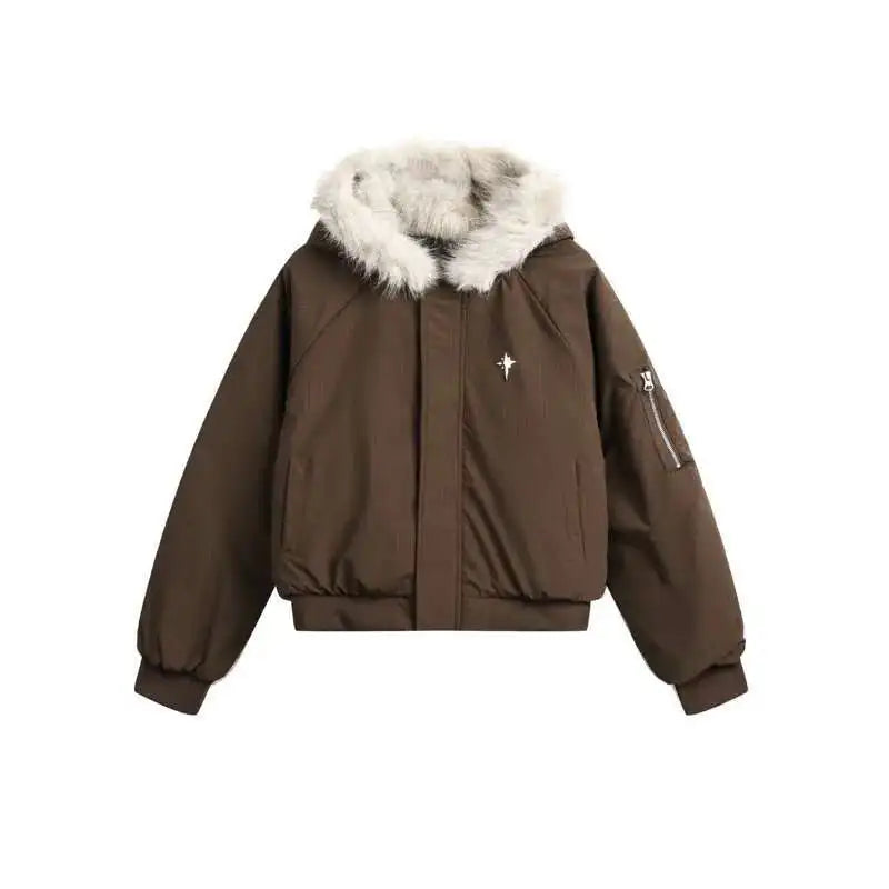 Star Pendant Winter Jacket , - Streetwear - Slick Street