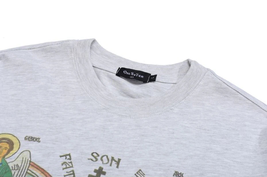 Seventh Heaven Cross Pullover Sweatshirt , - Streetwear Sweatshirts - Slick Street