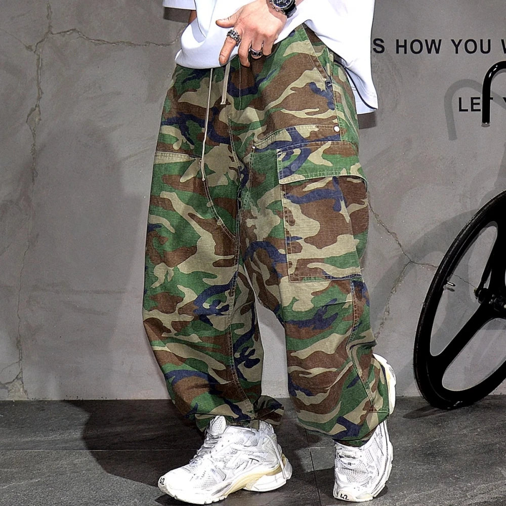 Urban Recon Cargo Pants Green Camouflage, XS - Streetwear Cargo Pants - Slick Street