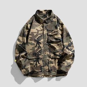 Camouflage Cotton Overshirt , - Streetwear Jackets - Slick Street